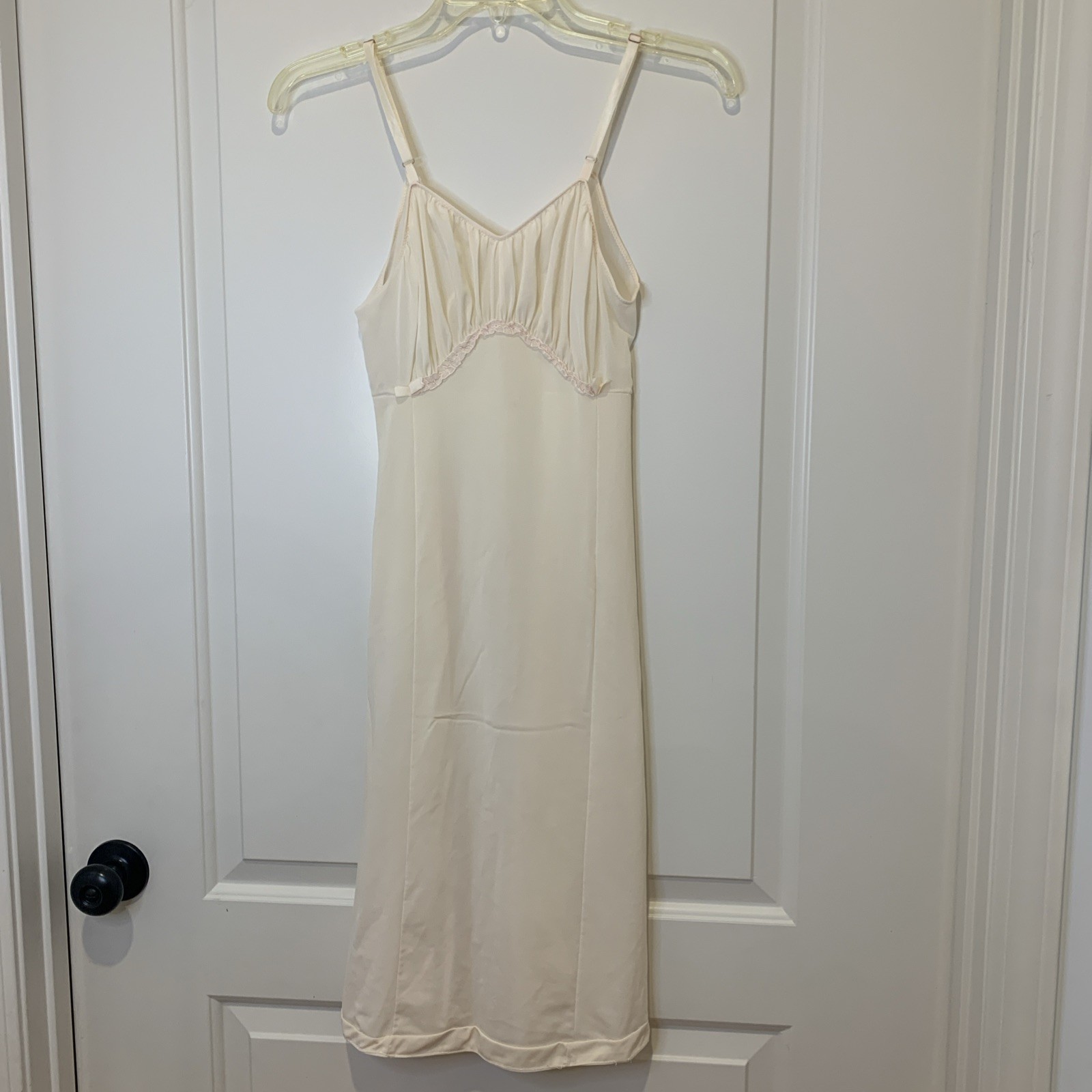 Vtg Kickernick Lingerie XSmall Pale Peach Nightgown Sheer