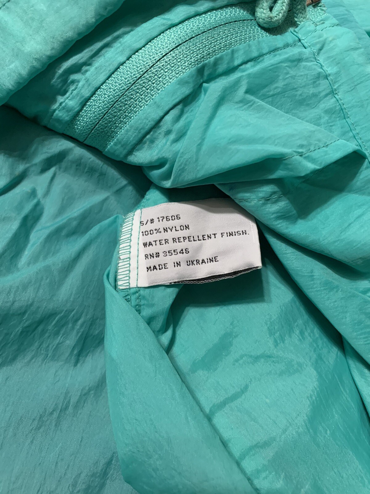 Vintage PRO Spirit Unisex Turquoise S Full Zip Pocket’s Nylon Wind-Breaker NWOT