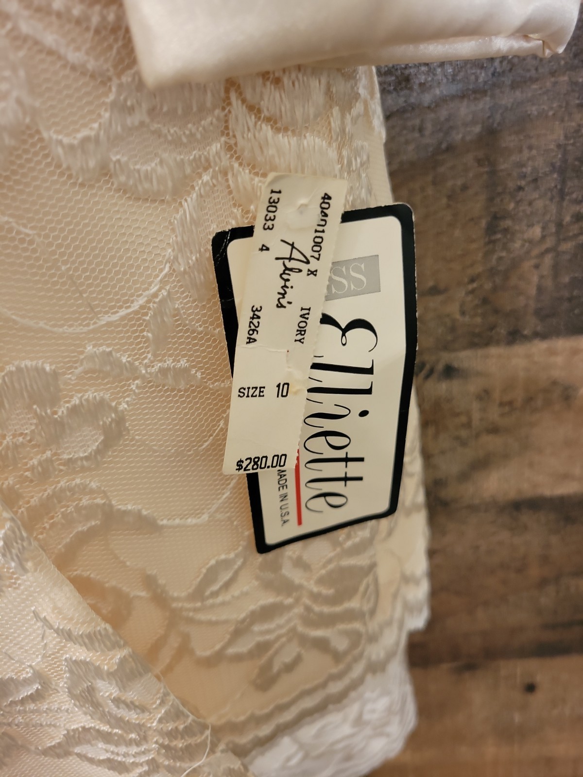 Vintage Miss Elliette Deadstock Two Piece Lace Suit Fully Lined Size 6 Ivory Nwt