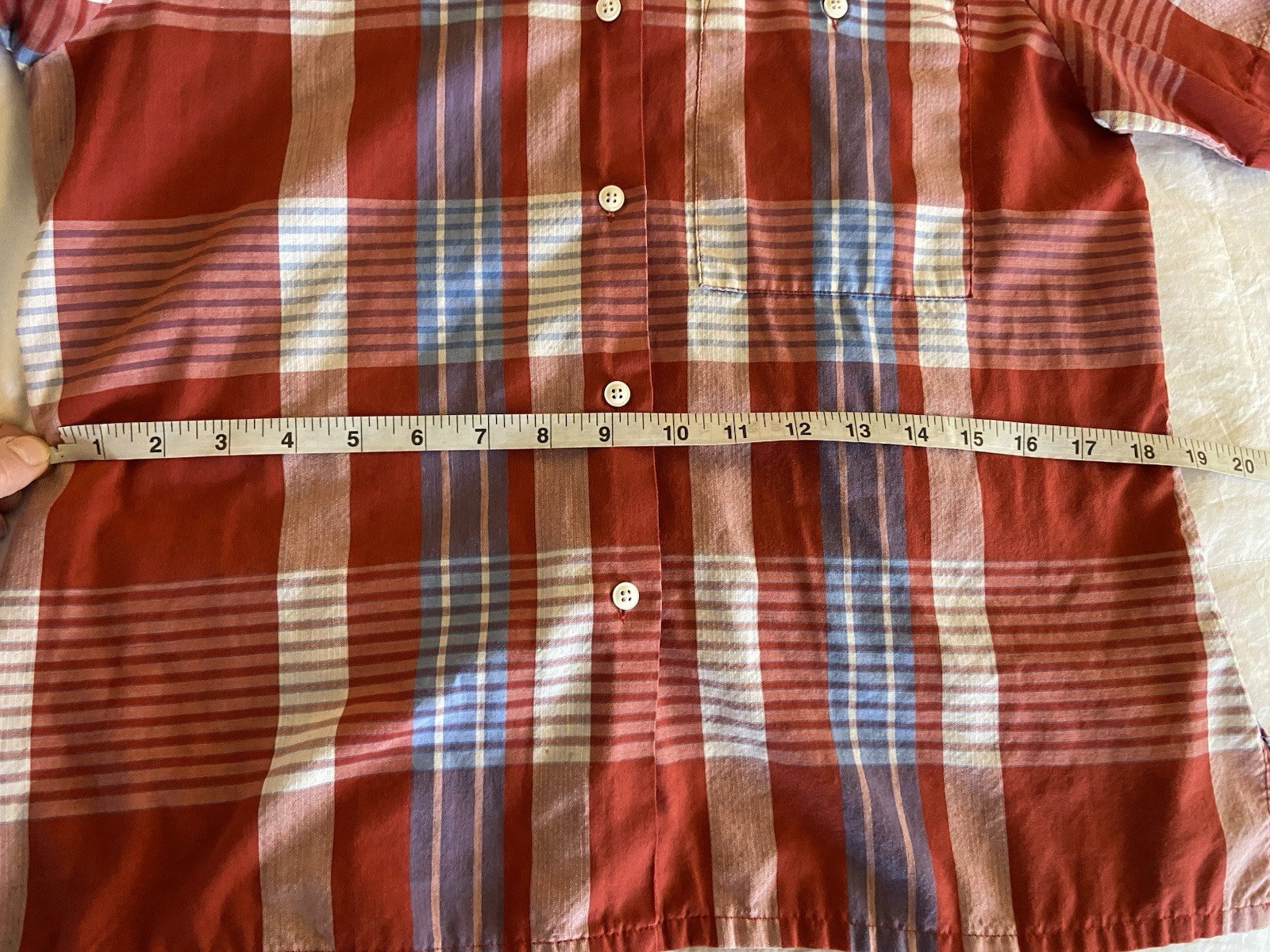 Vintage 1980’s Cheryl Tiegs Plaid Short Sleeved Blouse Made in USA Size 6