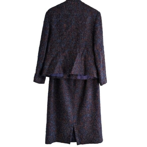 Vintage Curly Wool Classic Skirt Suit Tag 16 Waist 30″ Chest 40″ Union Label