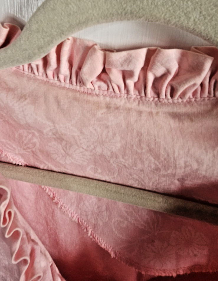 Vintage Dutchmaid ruffled trims snap button robe cotton womens 14 pink