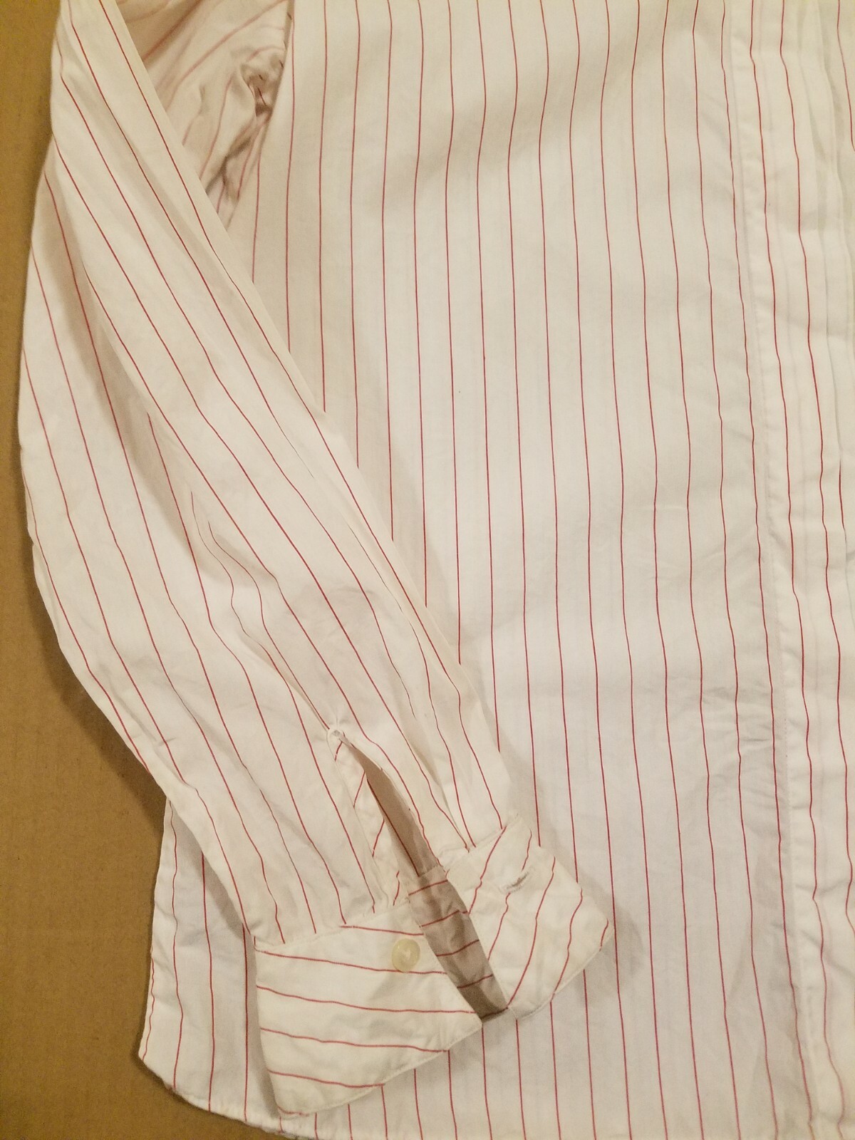 Vintage Roots Shop For Women’s Sz 14 White Pink Pinstripe Button Up L/S Top
