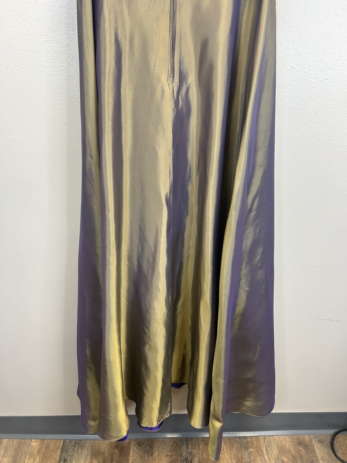 Vintage 90s Y2K iridescent formal dress gold purple renaissance prom wedding