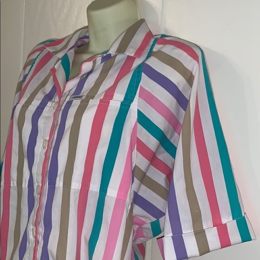 Totally 80s Vtg Cabrais striped multi color top