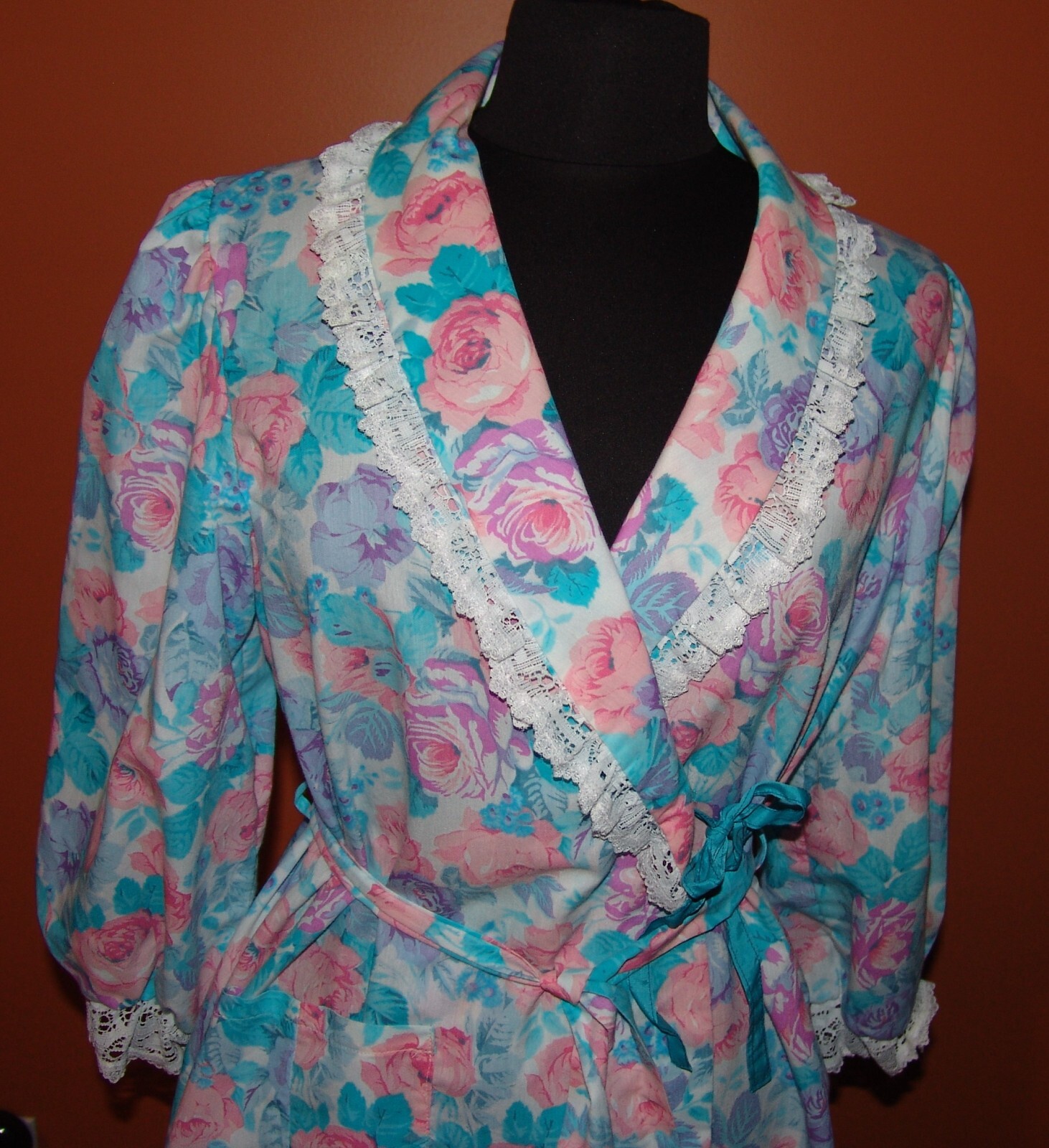 Apostrophe Sears Vtg Housecoat Bathrobe M 12 14 Womens Floral Robe Vtg Vintage