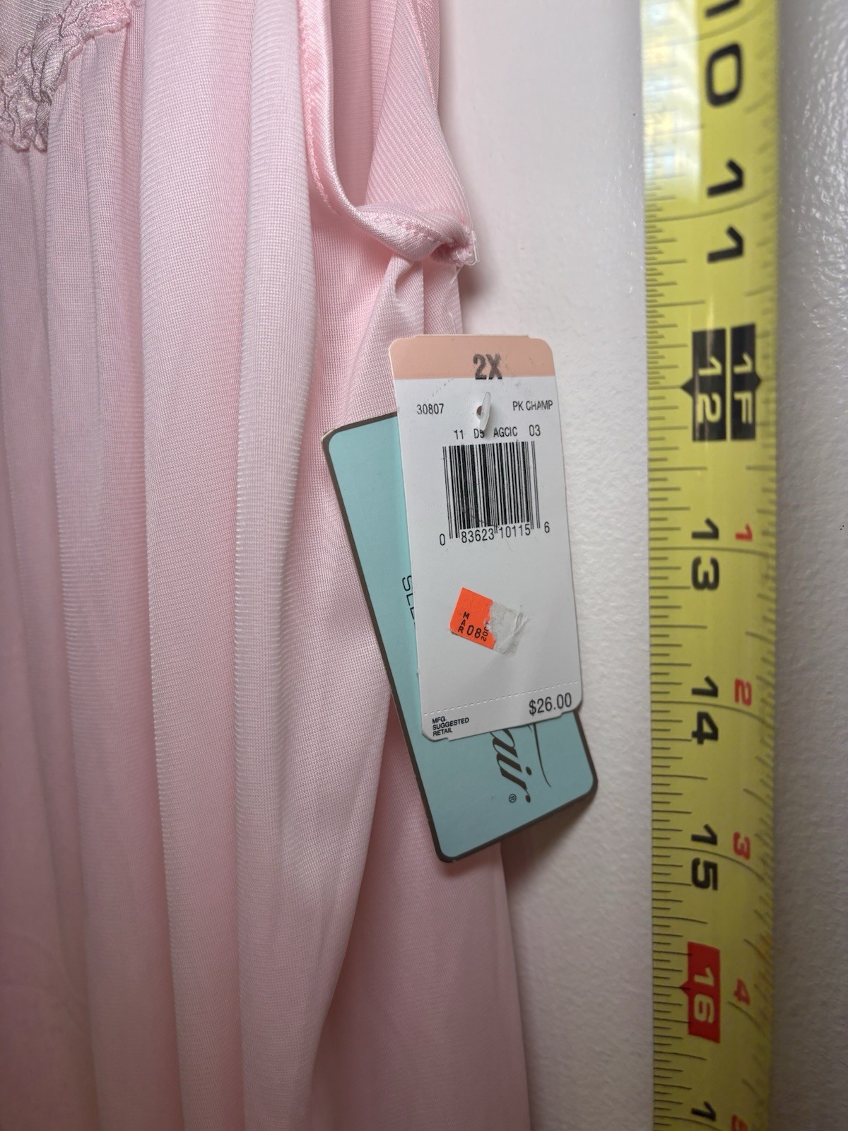 Vtg Vanity Fair 2X Pink Nylon Pink Sleeveless Nightgown V-Neck Satin Hem Irr