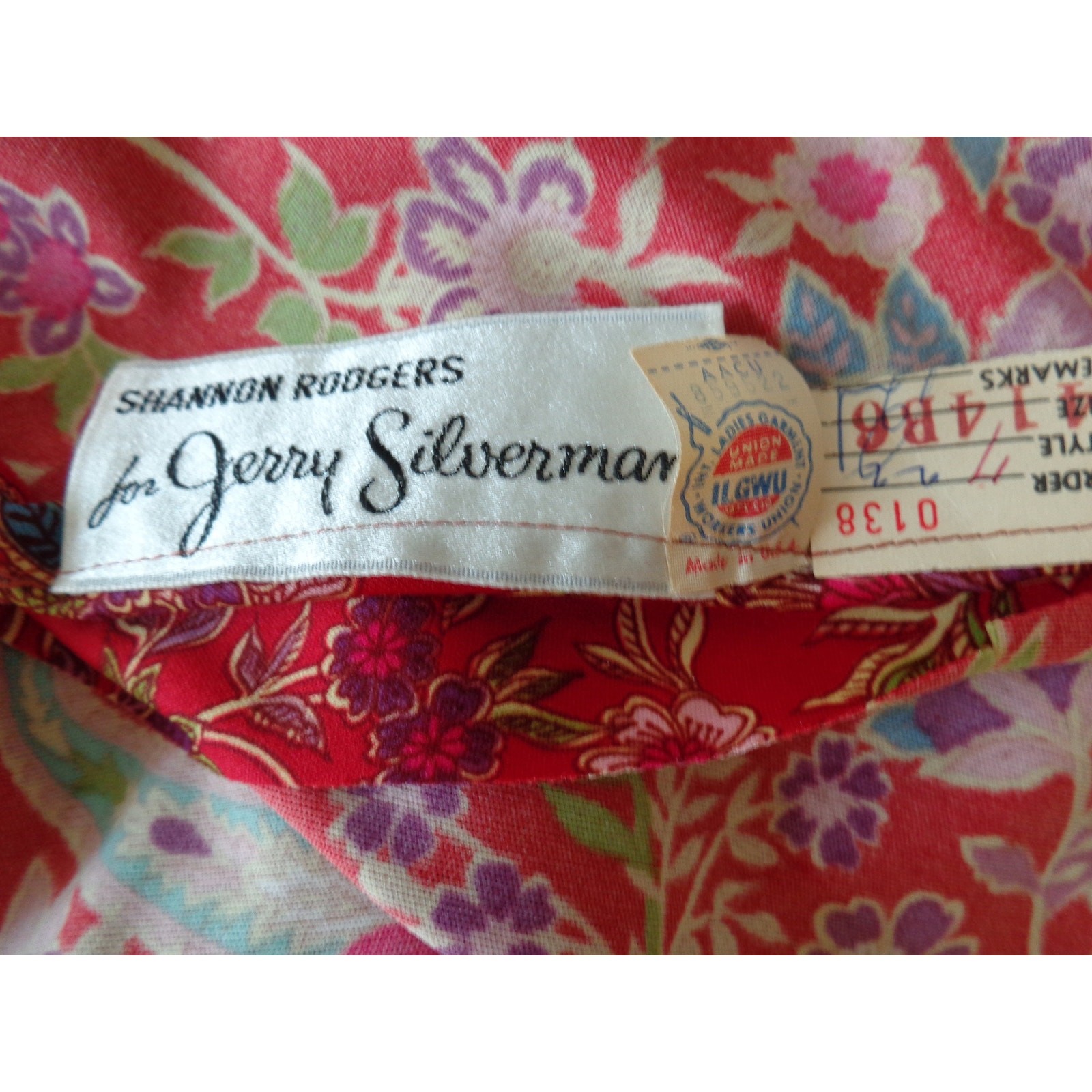 Shannon Rodgers Jerry Silverman Vintage 1970s Red Paisley Floral Maxi Dress Belt