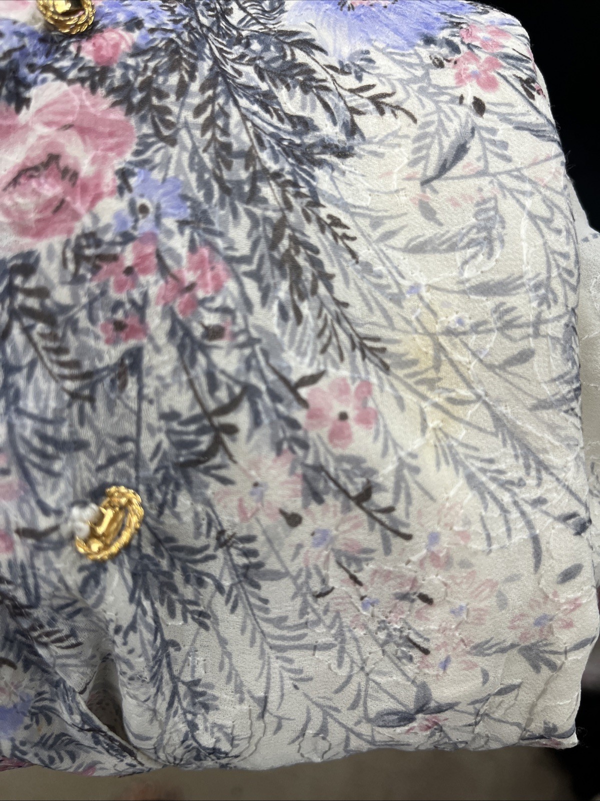 Vtg Femina Nutmeg Floral Butterfly Embroidered Dress Rose Print Cottagecore S/M