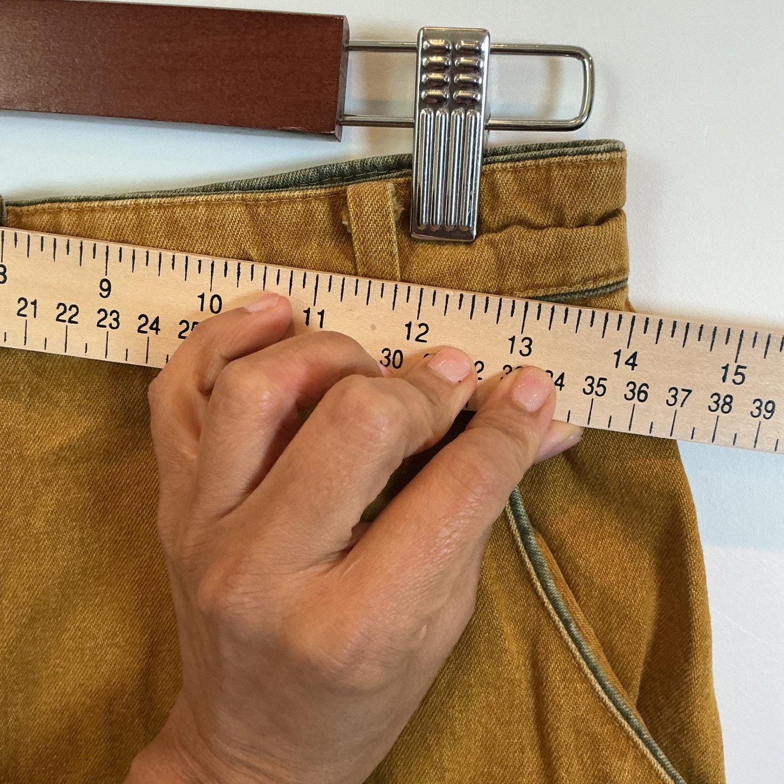 Hammerschmid Vintage Trachten Cotton Midi Skirt Mustard Yellow High Waist 27w