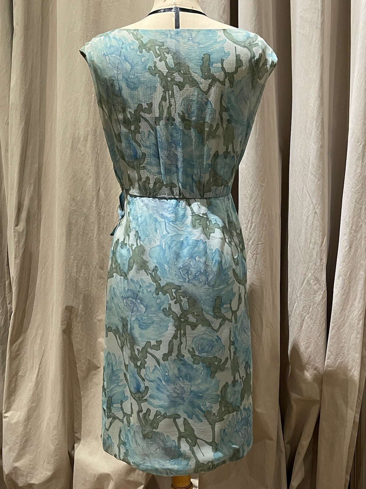 Vintage Silk Draped Wrap Cresta Couture Cocktail Or Daydress 60’s Size 6