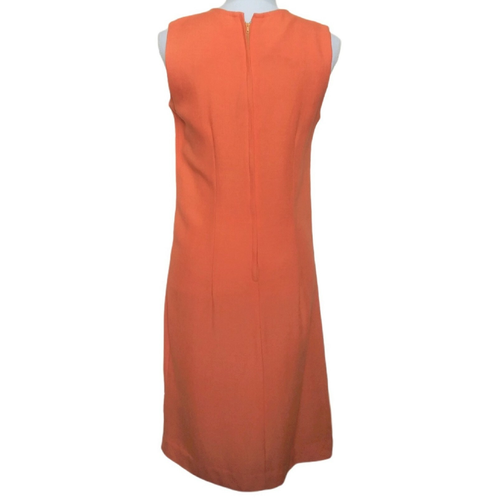 Vtg 60s Joe Daniels Orange Floral Shift Dress 36B 33W 36H Beaded Mod MCM