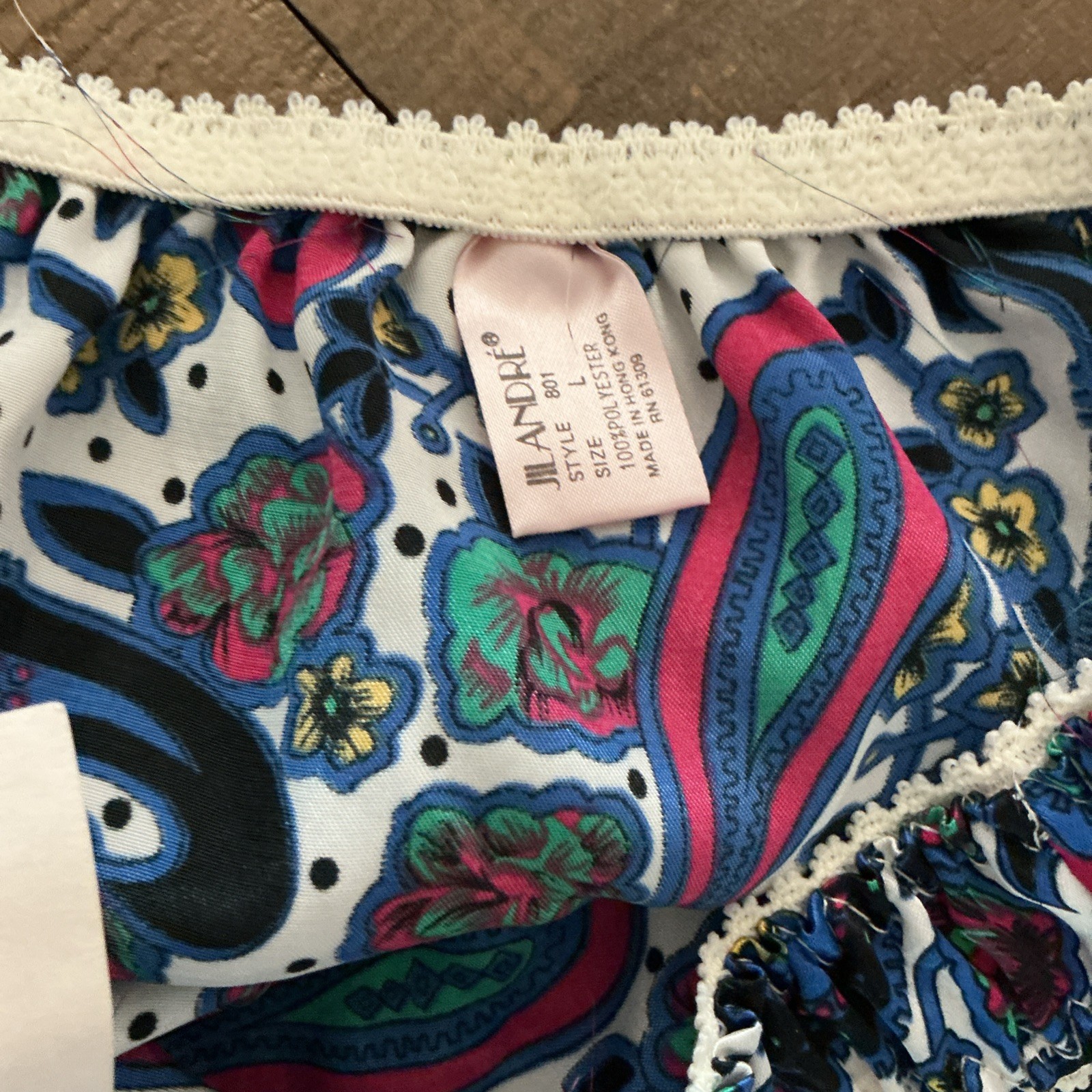 Lot of 3 Jilandre’ Vintage L Satin Silky Bikini Panties Lace Unique 1980’s