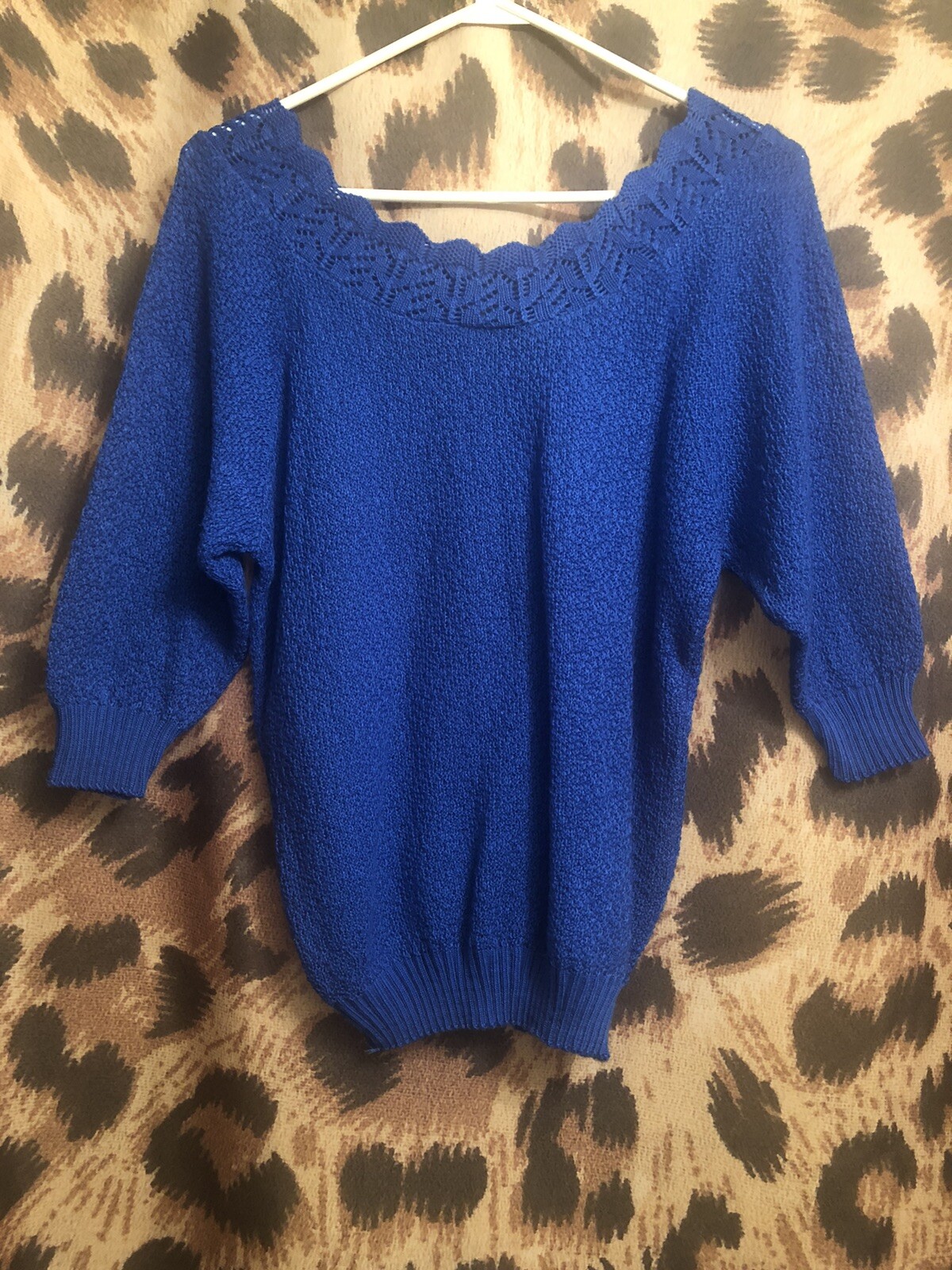 vintage ADELE KNITWEAR royal blue Sweater TOP
