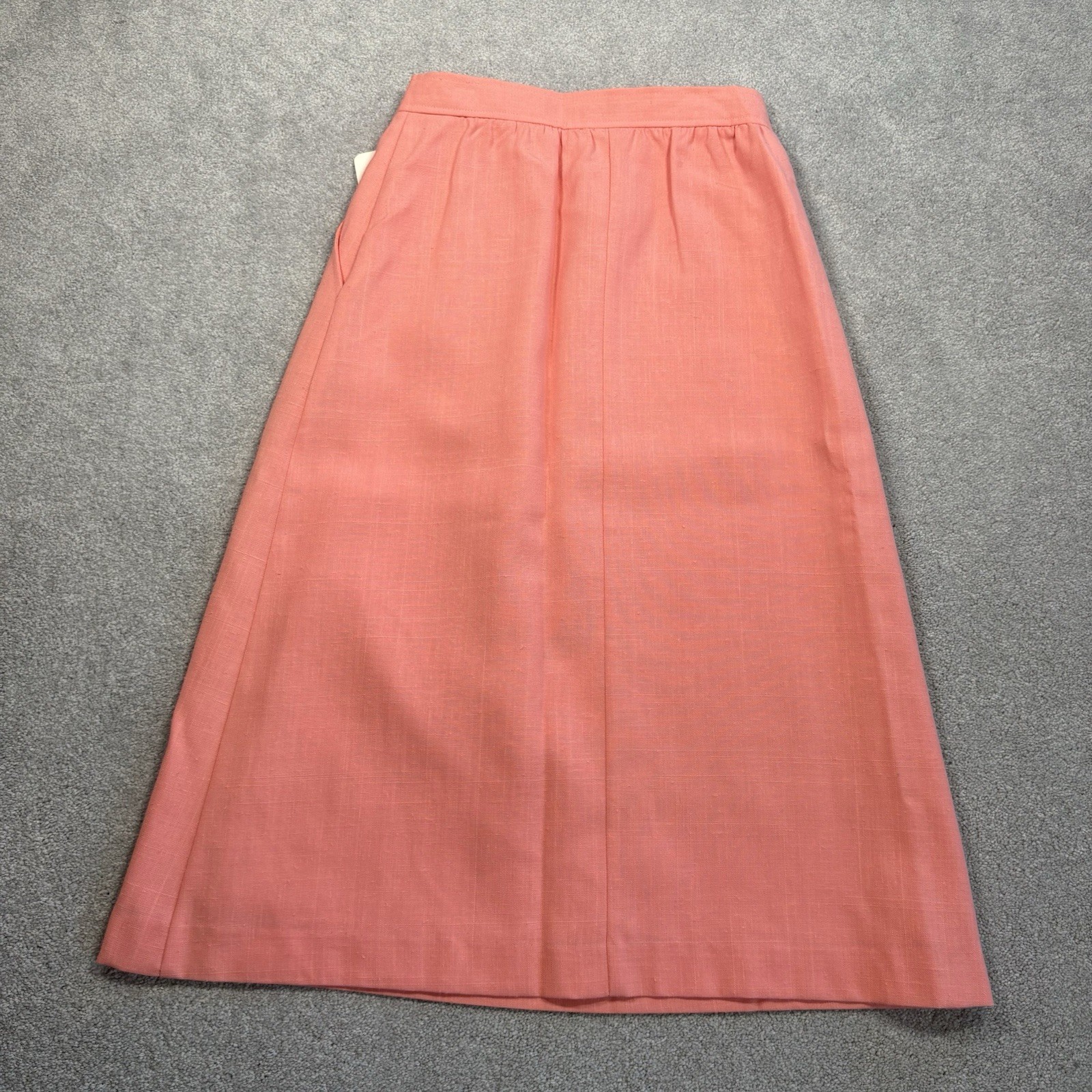 70s Michele NY Coral Pink Skirt Size 7/8 Union Made NOS Deadstock USA Vintage