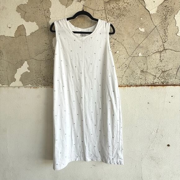 Vintage Sleeveless Dress Cotton House Dress Ditsy Floral Field Gear Womens XL