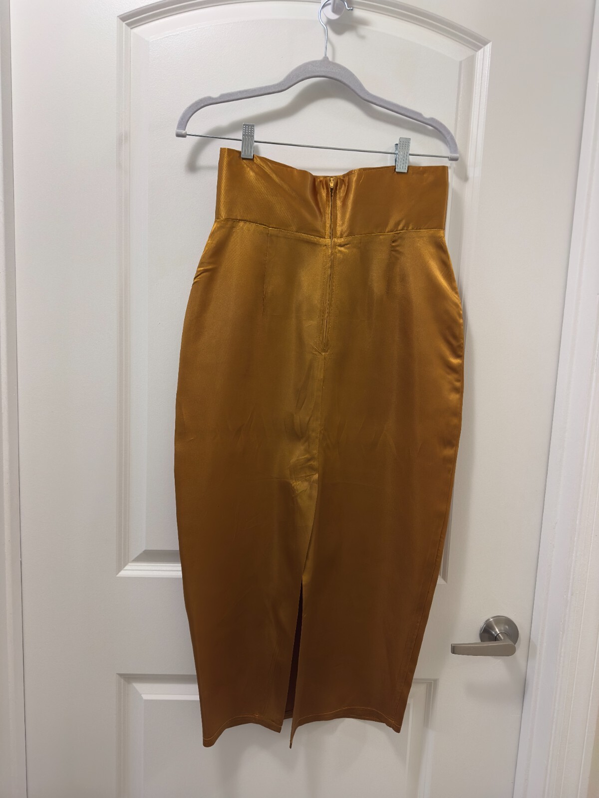 1980’s Acetate Metallic Gold Skirt with Button Corset, Vintage Clothing