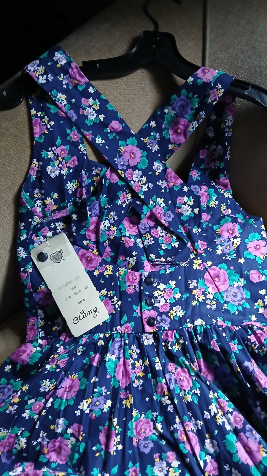 Lanz Originals Wonderful Vintage 80’s-90’s NWT Floral Blue Sundress Size 8