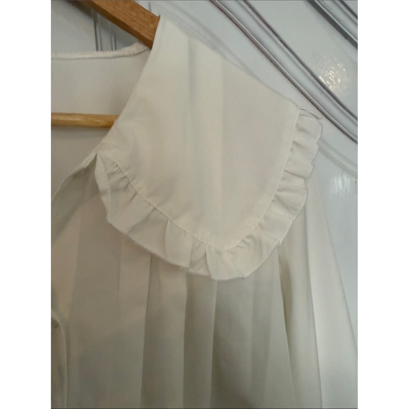 Vintage-Inspired White Peter Pan Collar Blouse | Romantic Cottagecore Button up