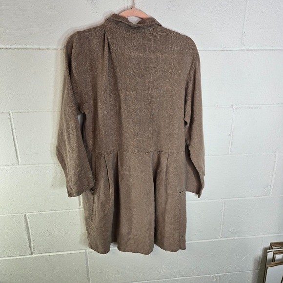 VTG 90s FLAX by Jeanne Englehart Linen Lagenlook Tunic Art to Wear long top