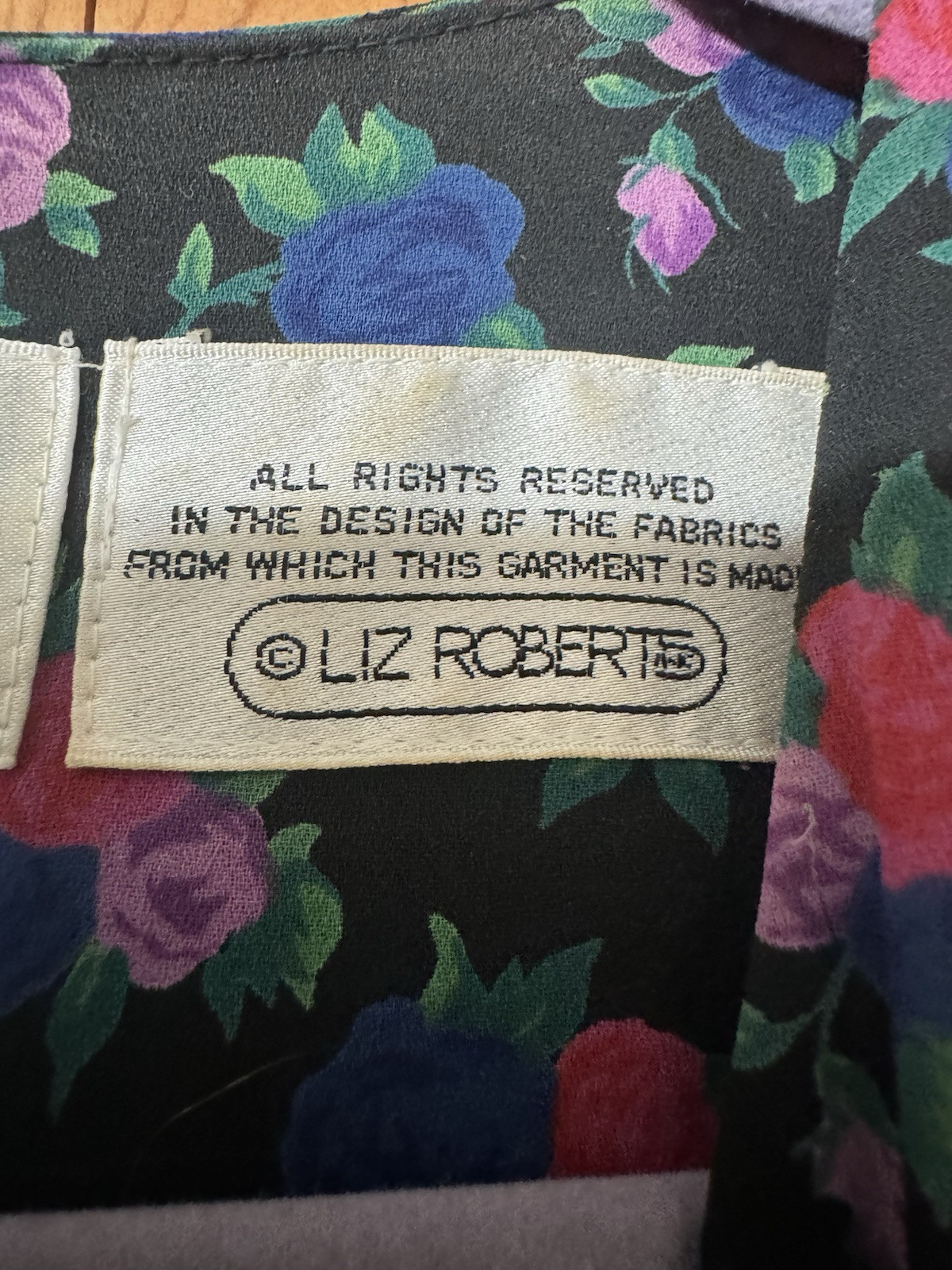 VTG 80s LIZ ROBERTS PUFF By Mary Ann Lamonte Floral Side Wrap Women’s Size M/L
