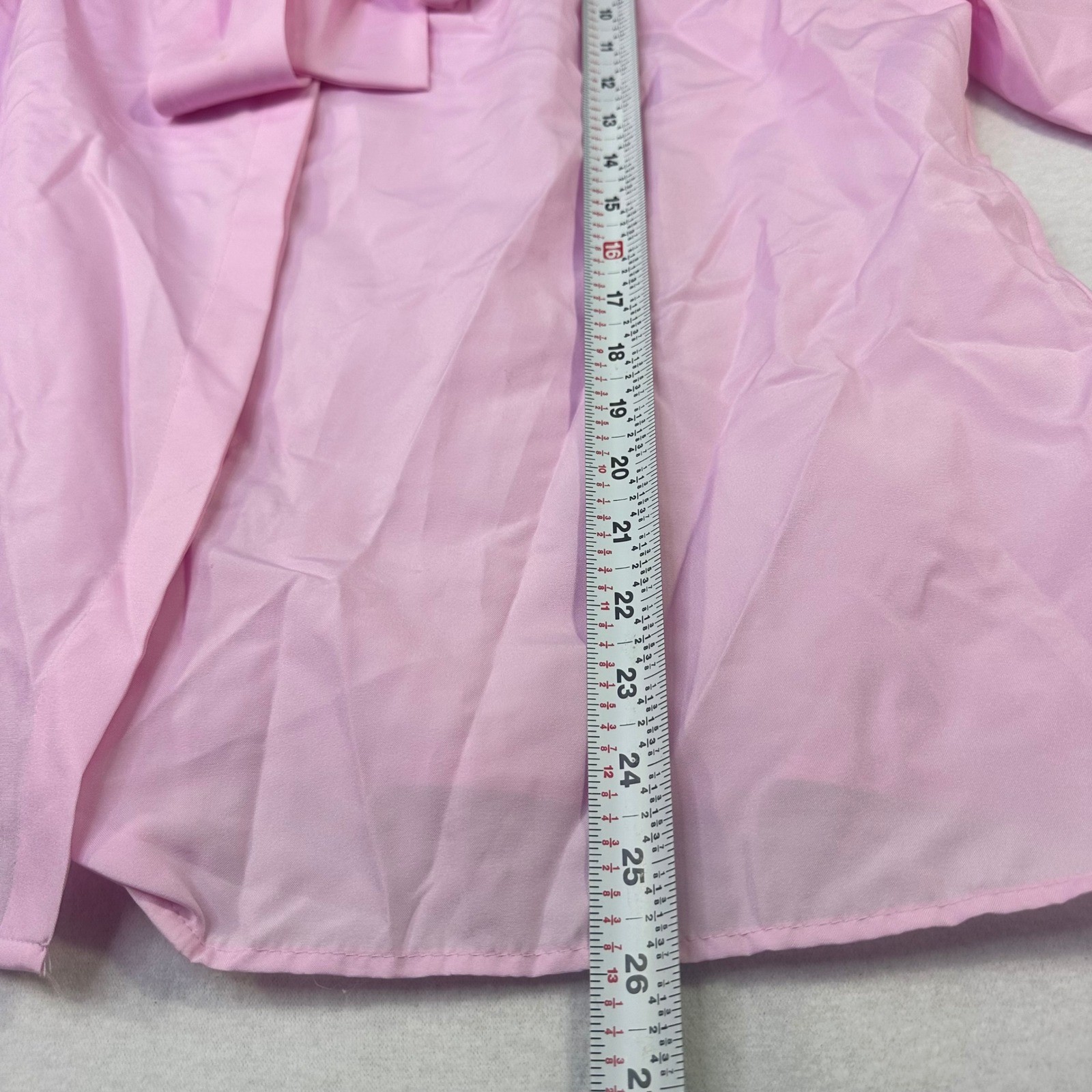 Vintage Lucky Winner Pink Tie Neck Blouse Long Sleeve Secretary Top Size 38 USA