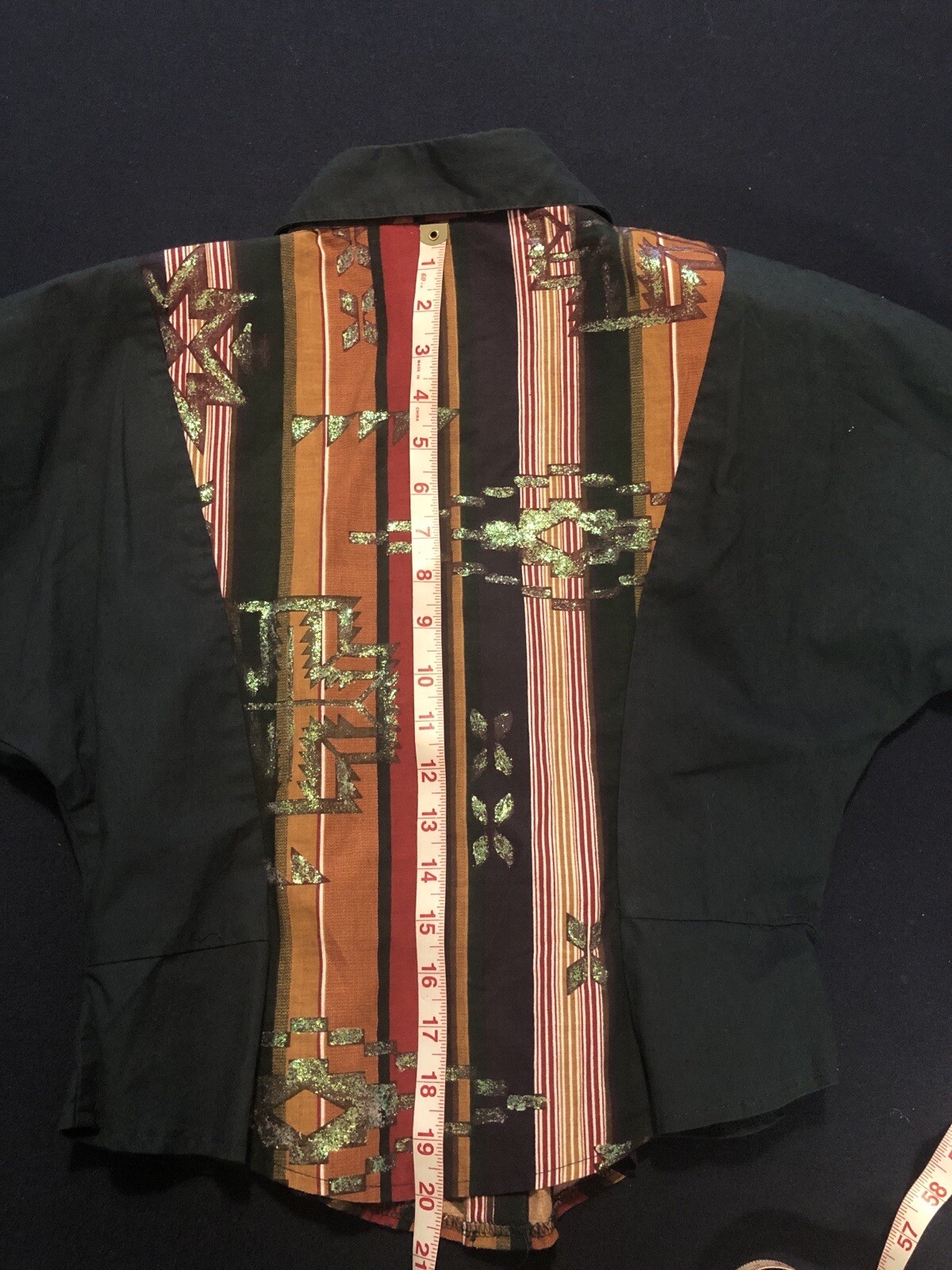 Vintage Banjo Texas Western Wear Womens Crop Shirt Size M Rodeo Square Dancing