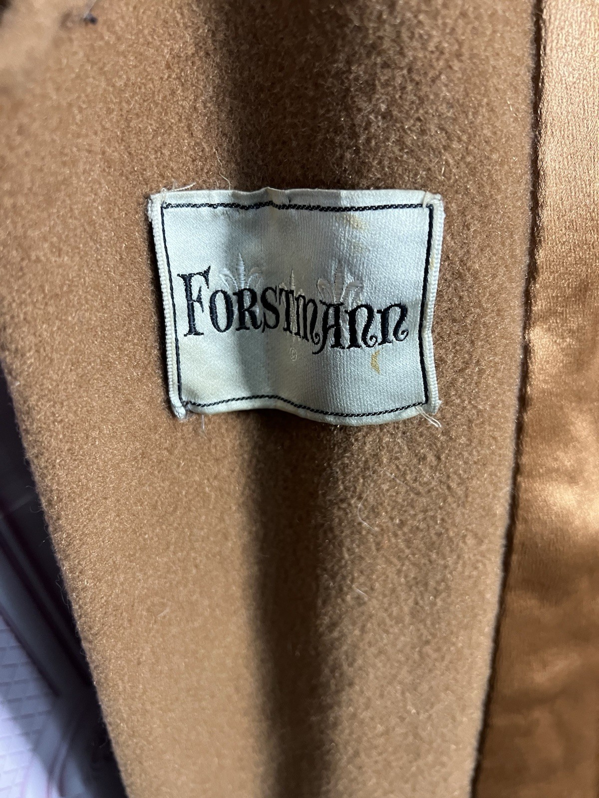 Vintage 1950s/1970s Wool and Fox Fur Coat One Button Loose Fit Has Pockets