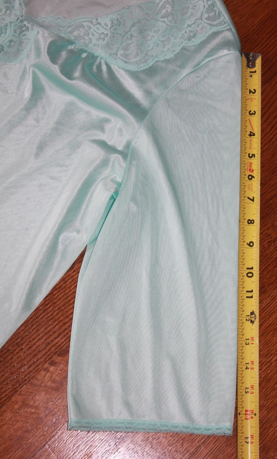 Vanity Fair nightgown house coat blue button lace nylon vintage ladies large