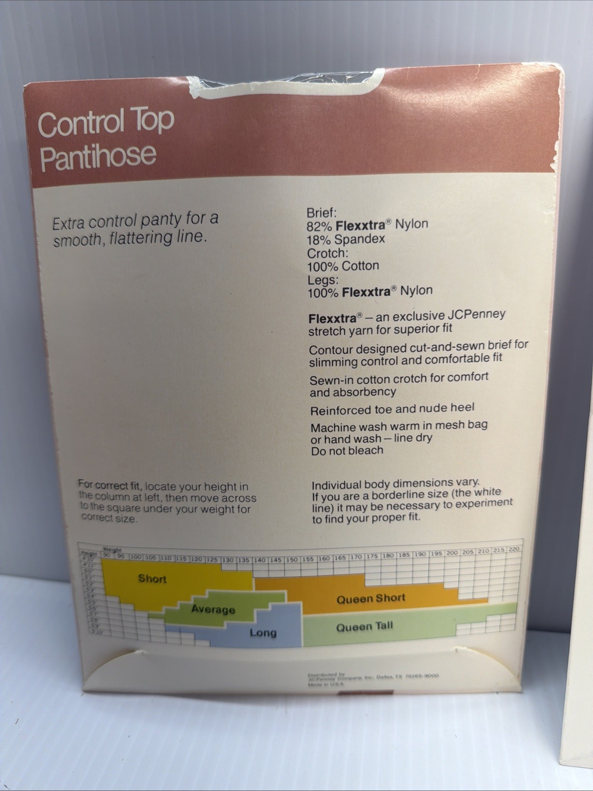 JCPenney Super Shaper Control Top Pantihose Queen Tall Silky Sheer Pantyhose