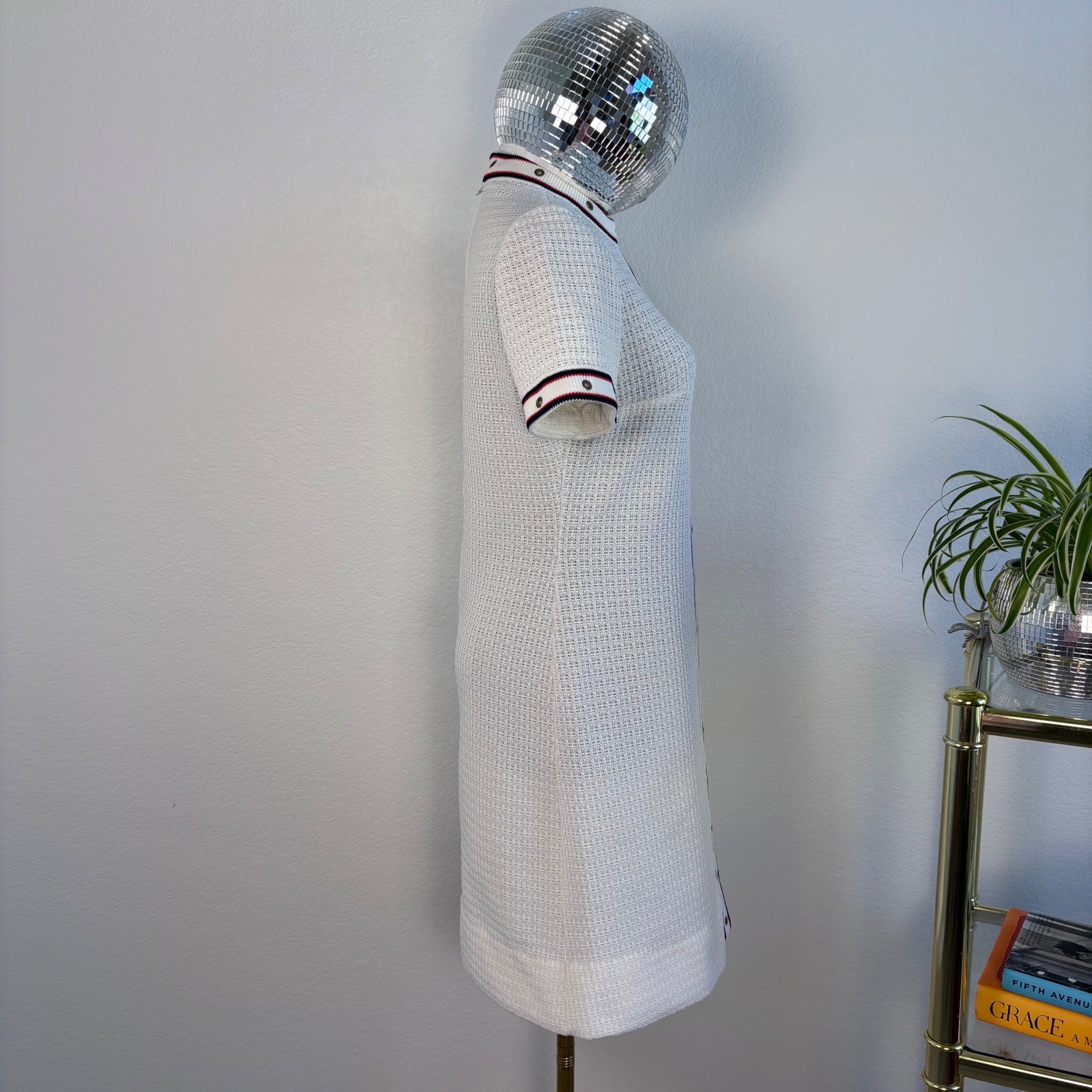 Vintage 60s Tannel Knits Trevira Era Mod Shift Dress | White, Small ILGWU TWA