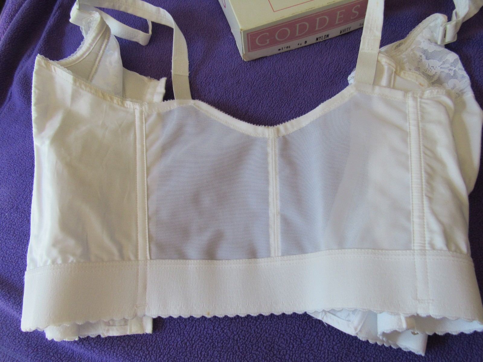 VINTAGE 1950’S Longline? BULLET BRA 44D Front Closure BY GODDESS W/BOX/Tag-NOS