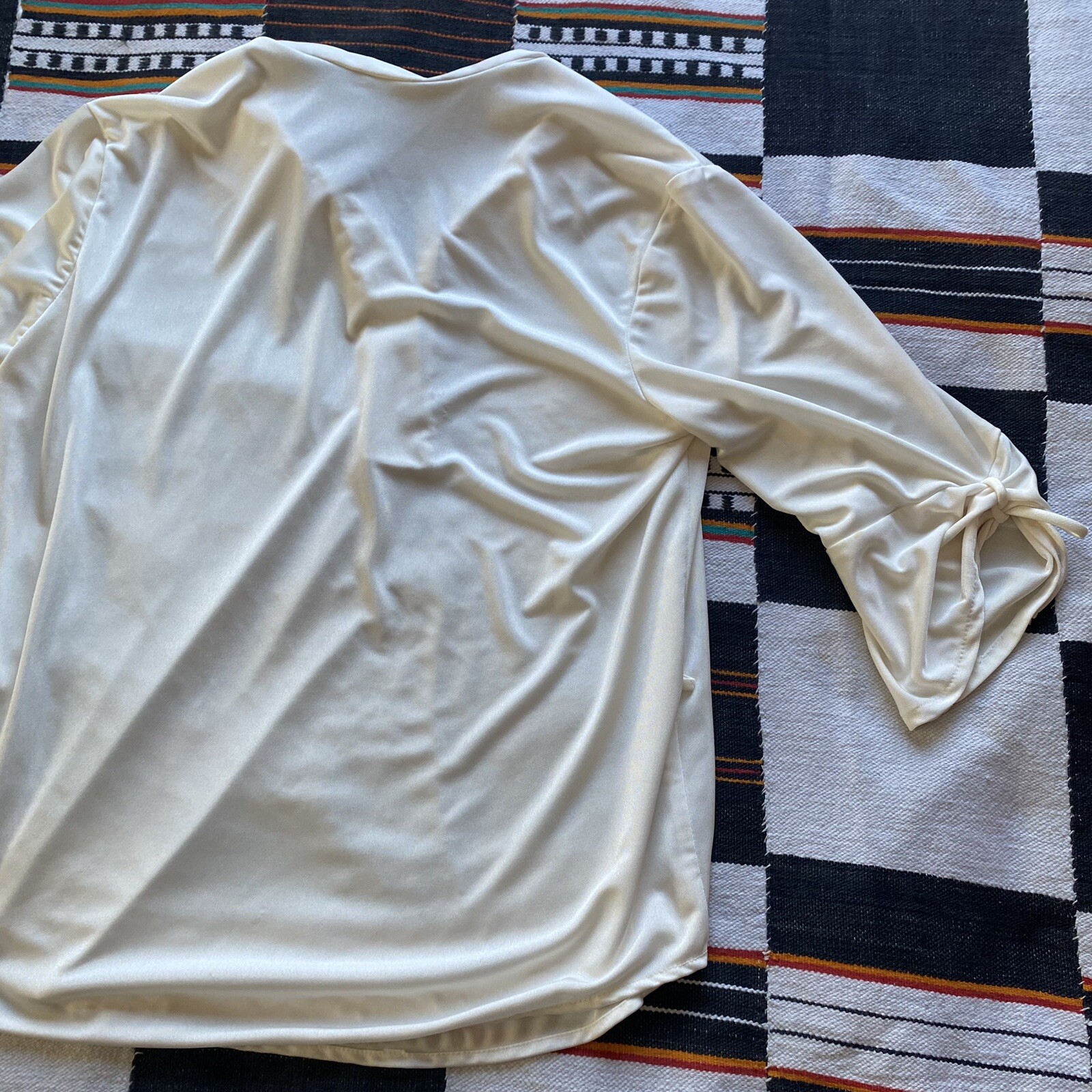 Vintage Topson Downs Of California Bohemian Blouse. Creamy White. Size Large.