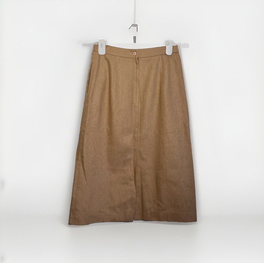 E.H. Woods Wool Tan A-Line Skirt VTG