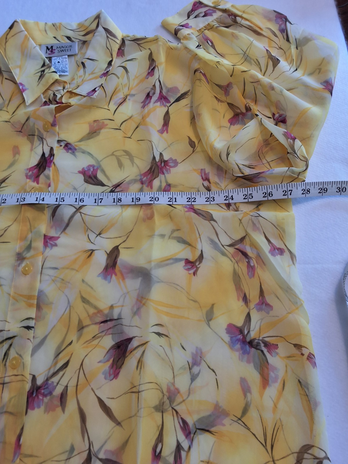 Vintage 1990s 2X Maggie Sweet 2 Piece Blouse With Floral Design. VGVC