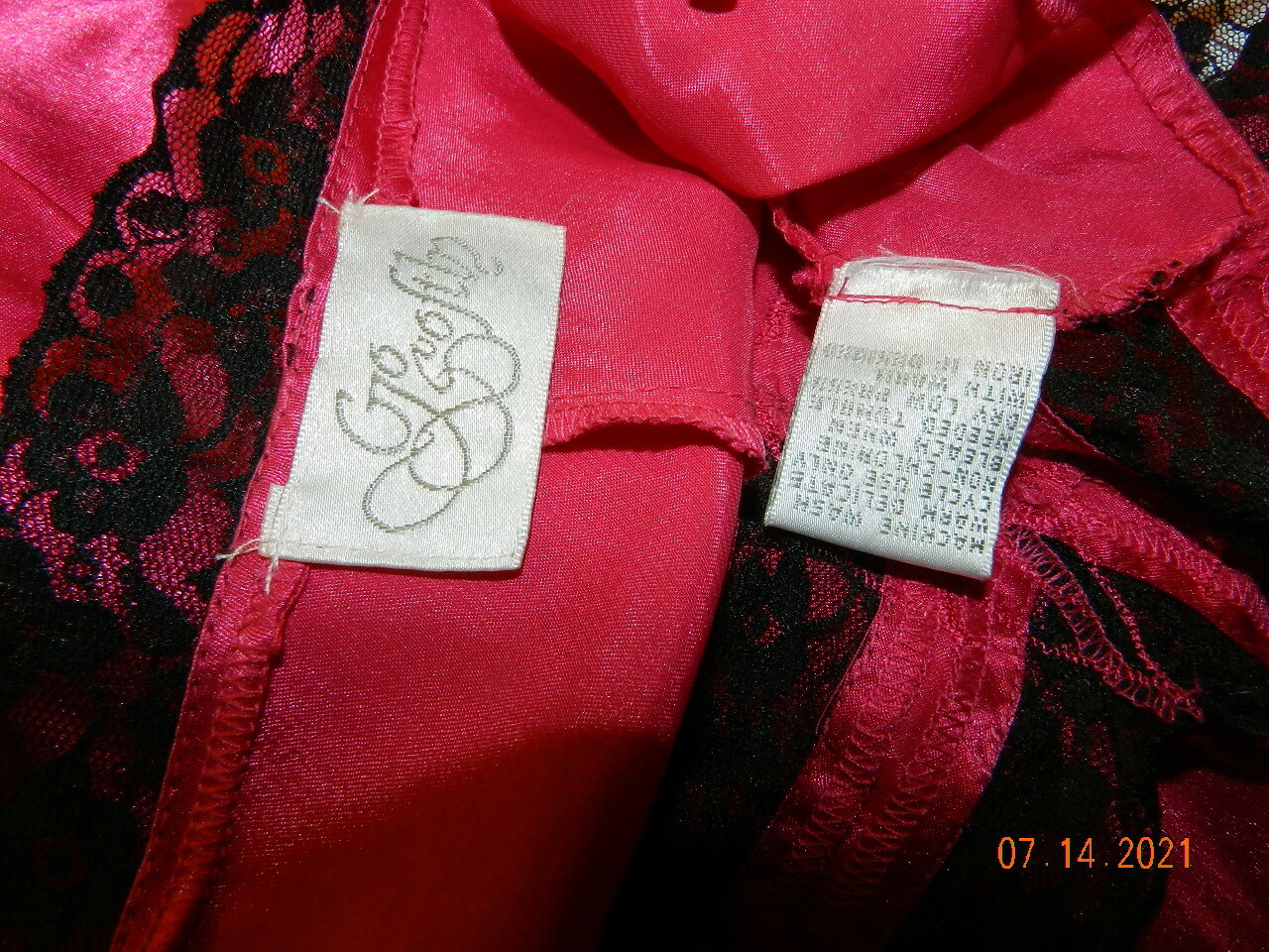 Vintage Go Softly Sz M Pink Black Lace Teddy Romper Negligee Chemise 1 Piece