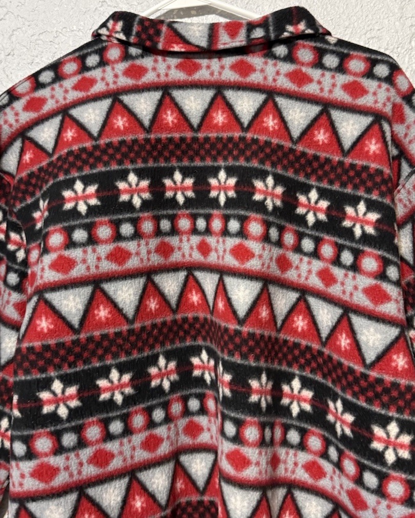 Vintage 90’s J.I.T. Sport Fleece Jacket Size 20W Full Zip Aztec Winter Print