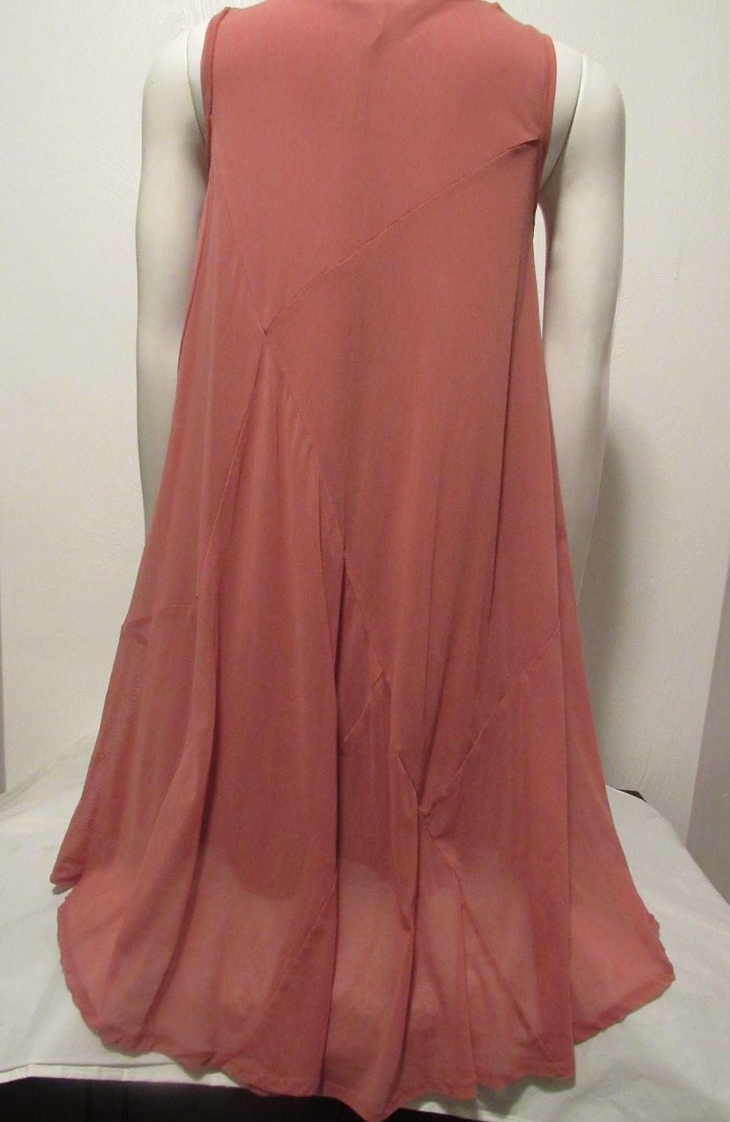 VIVIENNE TAM Dress S Sleeveless Rust Flowey Flare Mesh Nylon Fall Dress