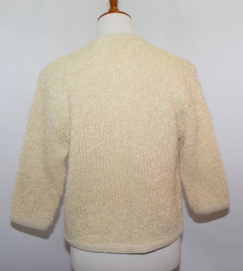 VTG Milrank Sweater Cover Up Mother of the Bride Glittery Sparkle Womens L USA