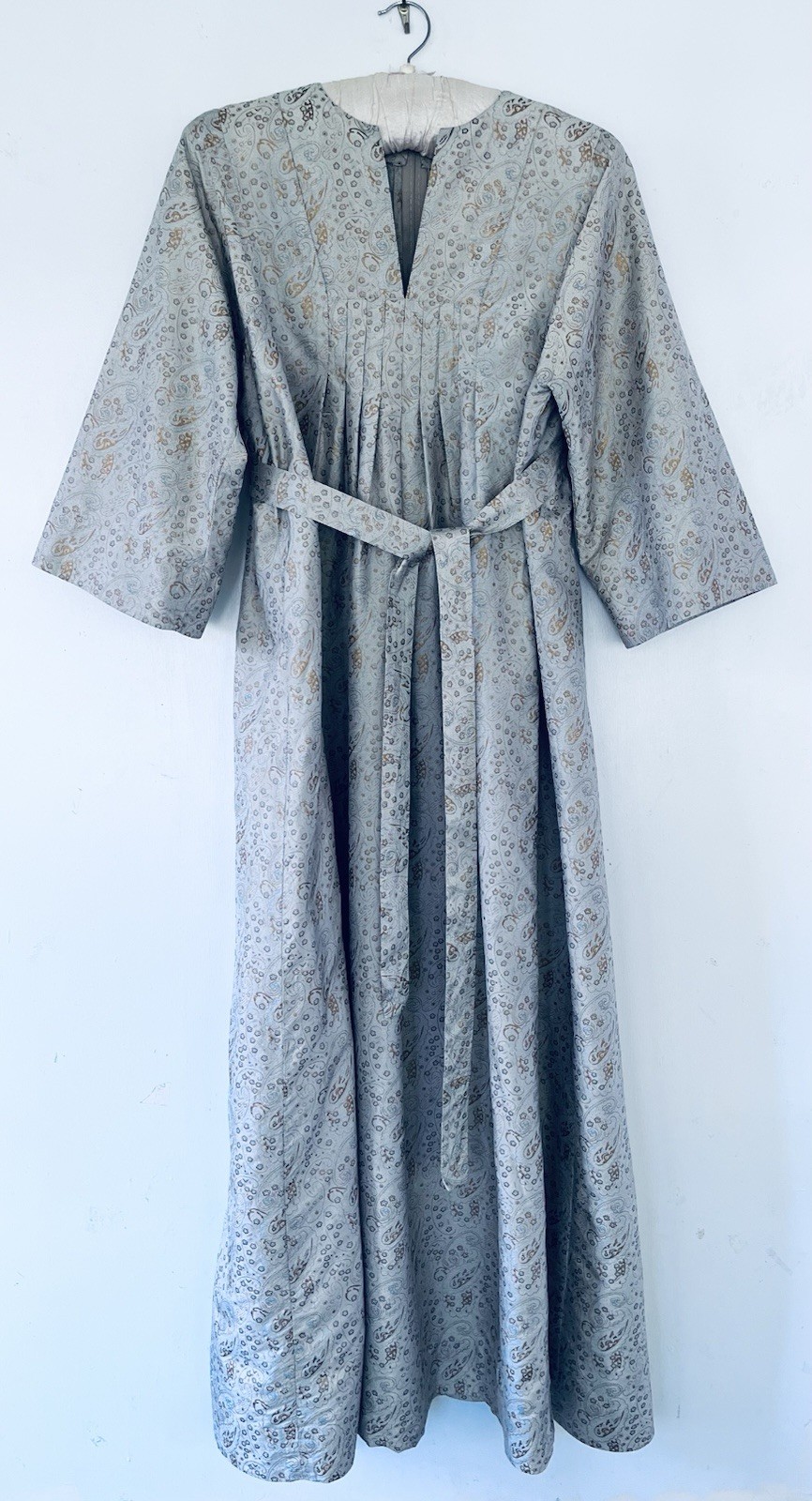 Vintage Jim Thompson Thai Silk Caftan 1970s Kaftan Dress w /Pockets Size Large