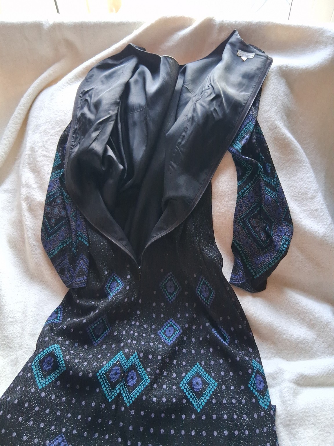 Vintage Finnish Designer Maxi Dress Niemeläinen Scandinavian 70s 80s