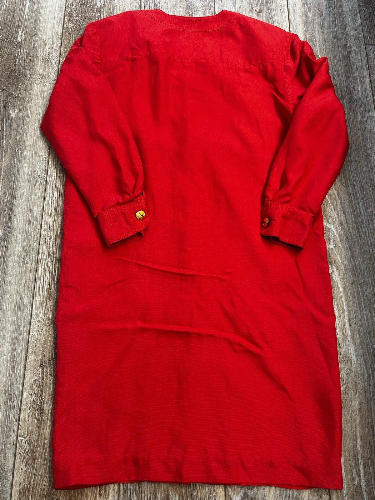 Constance Saunders Womens 10 Long Coat Jacket Red With Gold Buttons