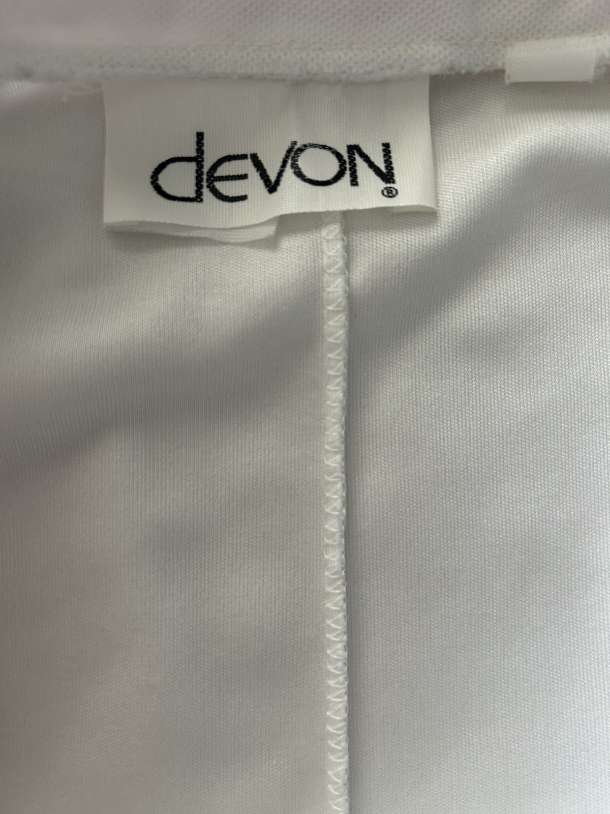 VTG Devon Women’s Skirt Sz XL White w/Blue Slit Pockets 1980s/90s Flaw READ