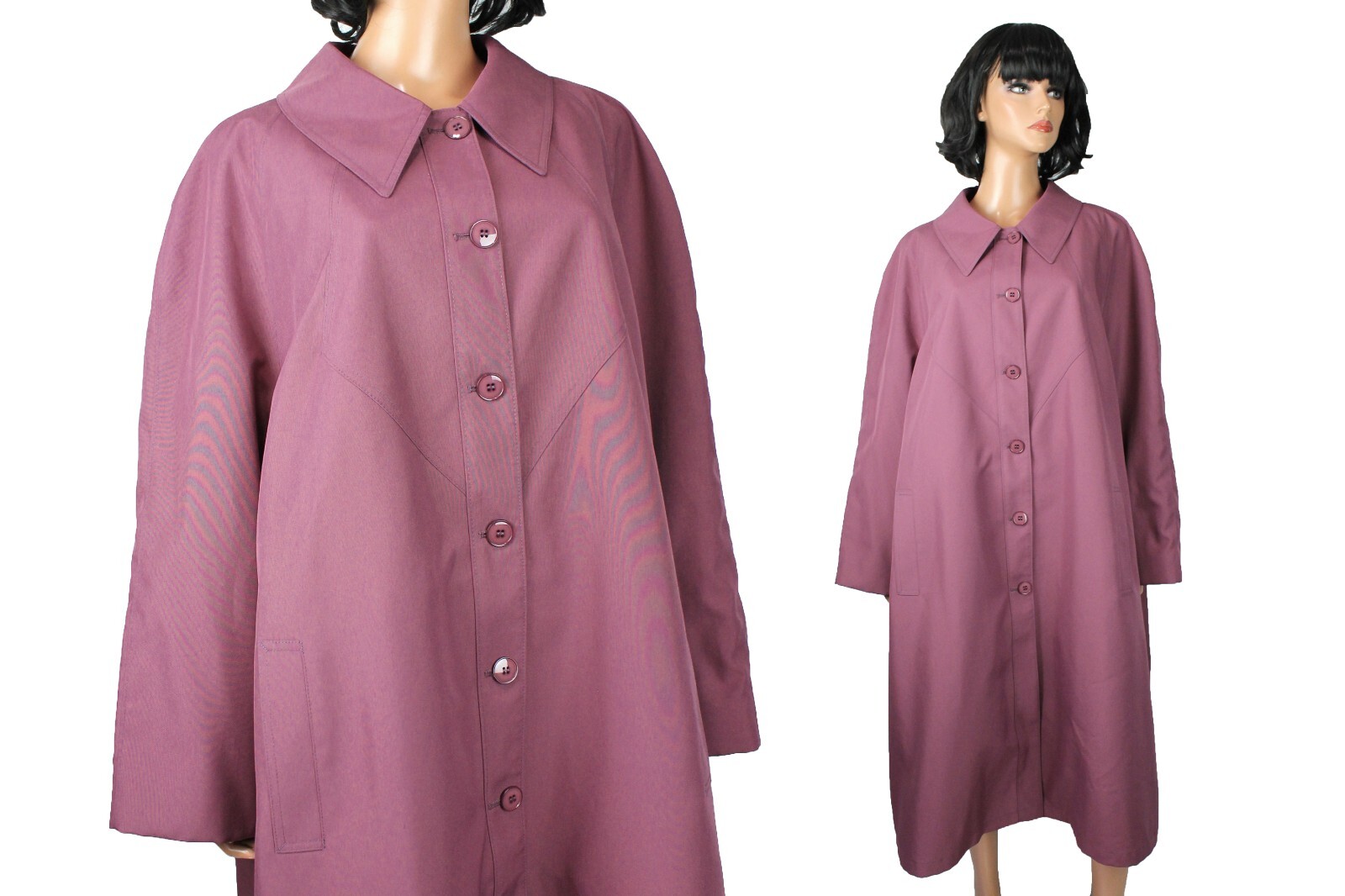 Misty Harbor Rain Coat 28 3X Vintage Mauve Pink Purple Removable Lining Jacket