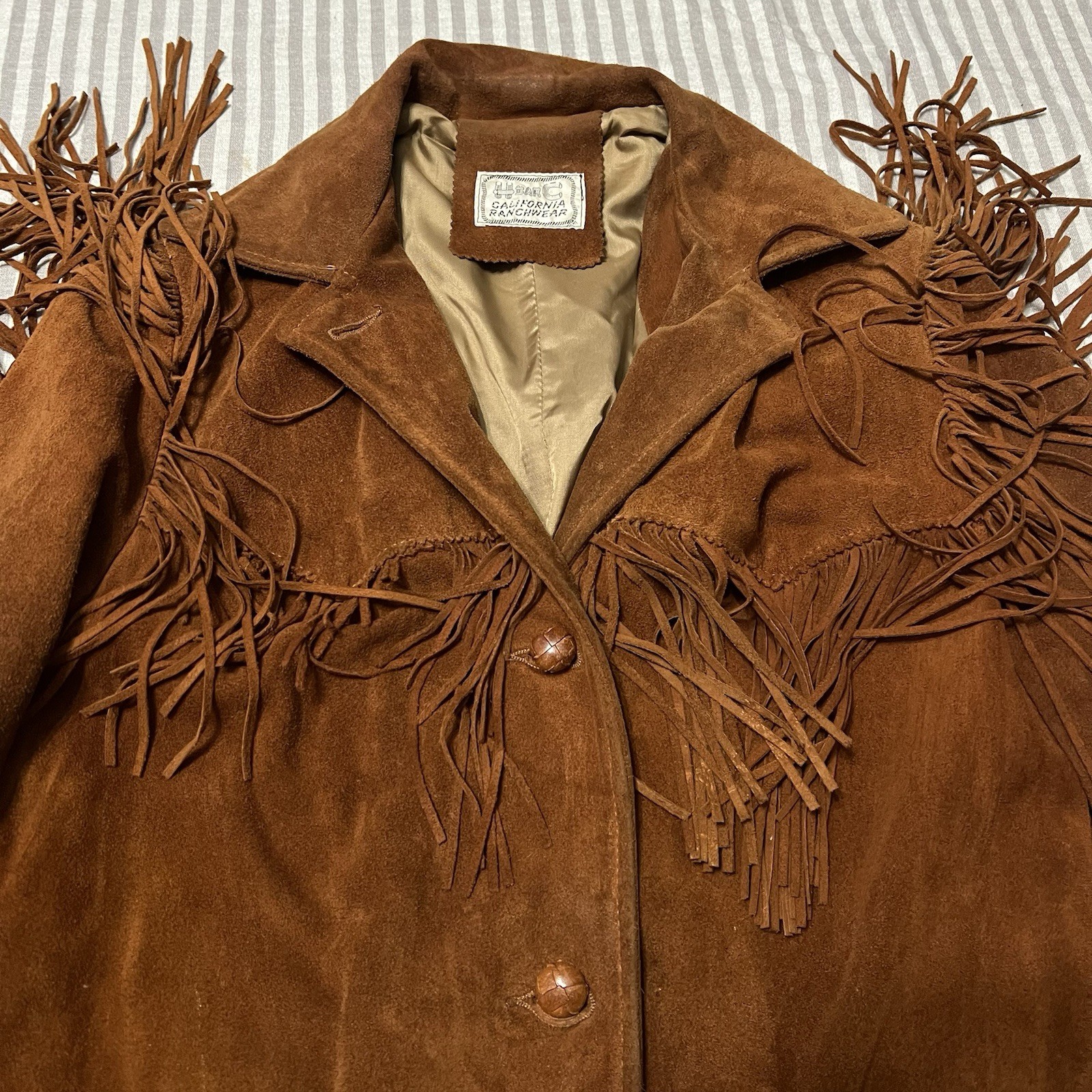 Vintage H Bar C Western Jacket Suede Leather California Ranchwear 1980s