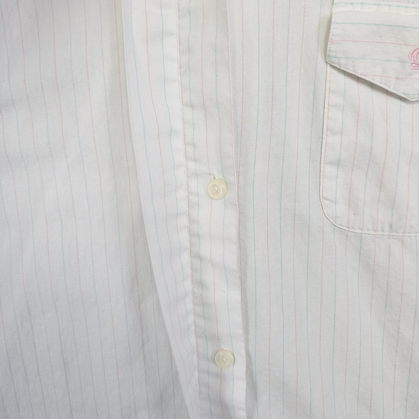 VTG. Victorias Secret Gold Label White Pinstripe Sleep Shirt Small Lightweight