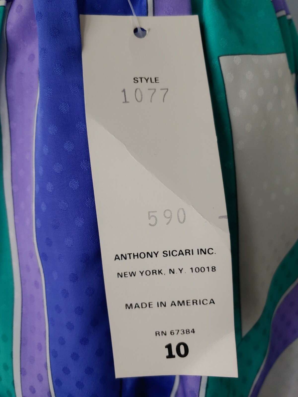 Vintage Anthony Sicari Lined White Skirt with Purple & Green Florals Size 10