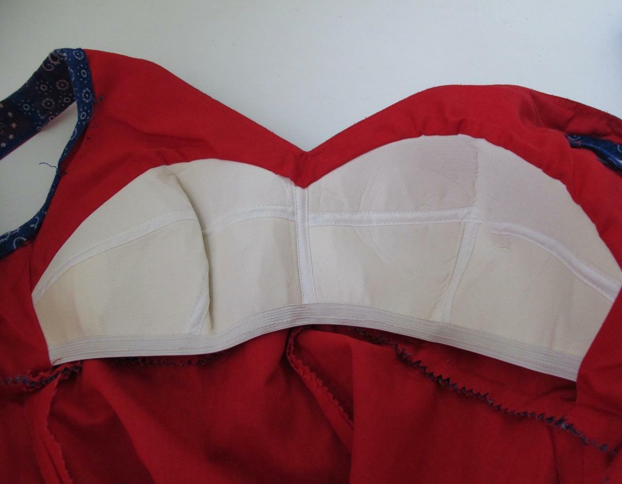 Vintage 70s Scooter Mini Skort Bra Dress S Bandana Print Red Wht Blue Hanky Hem