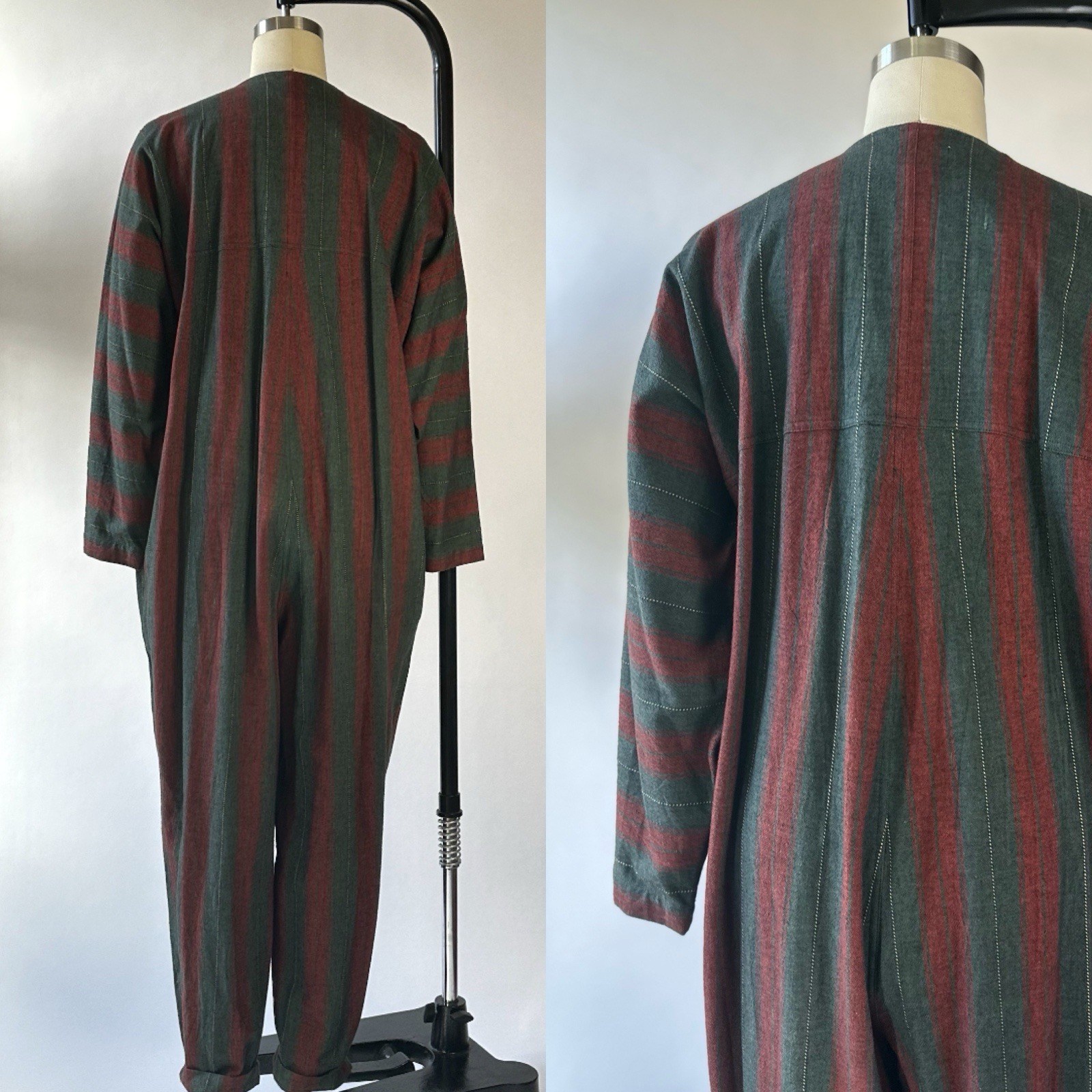 80s Issey Miyake Plantation Oversized Cotton Jumpsuit M
