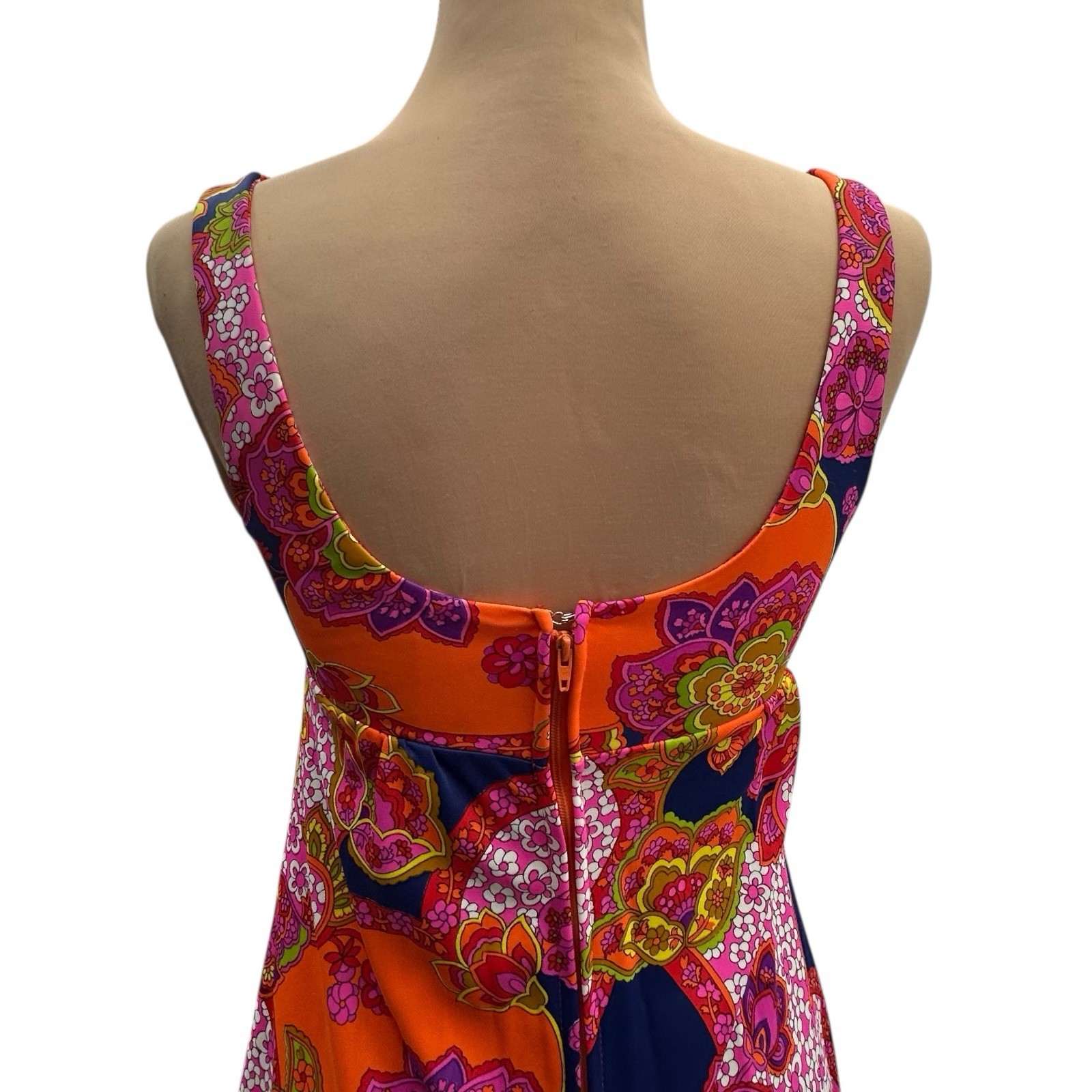 Vintage Catalina 60s Psychedelic Floral Empire Waist Maxi Dress US 4-6 Hong Kong